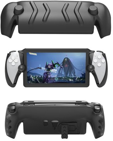 JOYTORN Full Protective Case Cover Compatible with PlayStation Portal Remote Player,PS5 Portal Case with Detachable Front Shell,Back Case-Frosted Handheld Design-Black