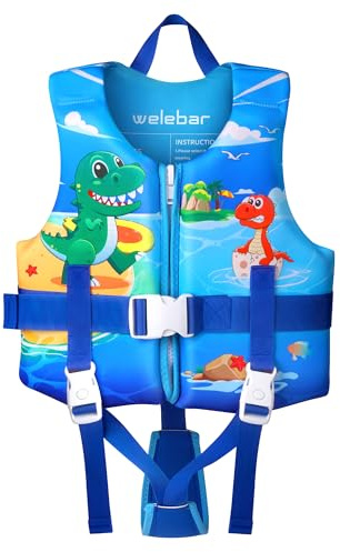 Welebar Kids Swim Vest, Toddler Floaties with Adjustable Safety Strap Swimming Aids Child Float Swimsuit for Boys and Girls Age 2-10 Years Old/22-88lbs