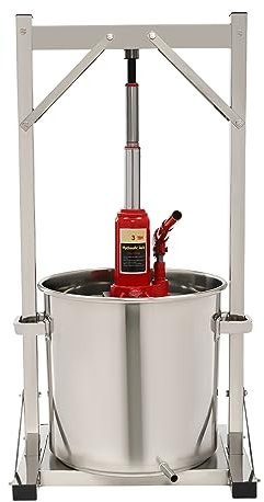 LeGDOr Pressoir à vin de Fruits 22L, pressoir à cidre en Acier Inoxydable avec hydraulique, Presse Domestique Manuelle, pour la Fabrication de cidre, de vin et de cidre