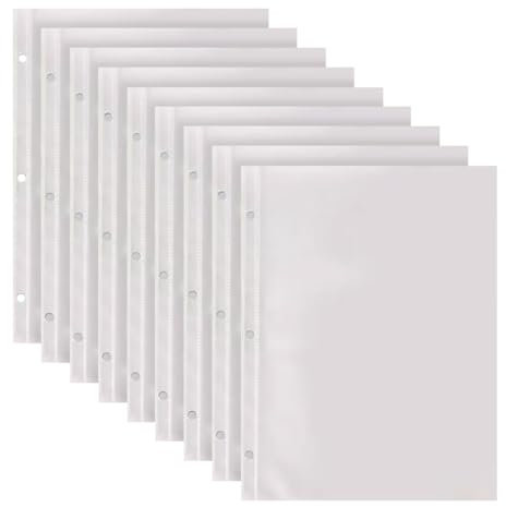 40 Pcs A5 Binder Photo Inserts 3 Ring Binder Photo Pockets Double Sided Photo Sleeves Photo Album Refill Pages Clear Photo Protector Sleeves Picture Card Binder Sleeves for Postcards 5 x 7 inch