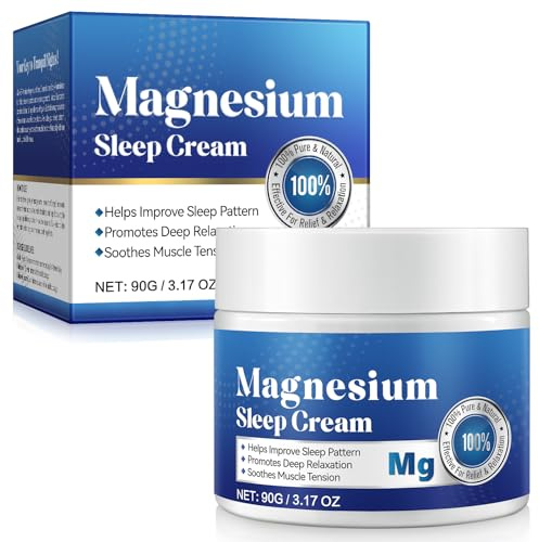 3.17 Oz Crema de Magnesio - Secado Rápido sin Residuos Fácil de Absorber Alivia la Tensión Muscular Crema Tópica de Magnesio para Pies, Loción para Buenas Noches, Aplicar en Piernas
