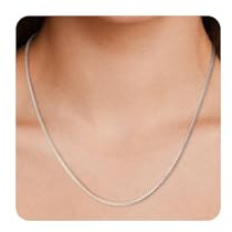 VEEDOFA Cadenas de Plata de Ley 925 para Mujeres Niñas, Cadena Collar Caja Hipoaalergénica, Collares Largos Ligeros para Mujeres, Cadenas Plata de Ley 2mm Finas para Colgante, Joyería Regalos