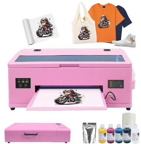A3 DTF Printer and Oven Bundle,with 1390 Head, for DIY T-Shirt Dark and Light Fabric Printing,Hoodies, Pants, Hats, Shoes, etc,Leathe,Other Textile(Printer+Oven+Software+Ink+Film)