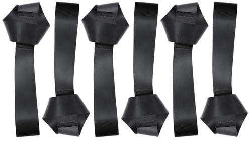 BUGUUYO 6 Cintas de Sujeción para Carga 38Mm X 400Mm Correas de Amarre Negras Hebilla en 8 para Equipaje y Transporte Cinturones Fijos Resistentes para Asegurar Mercancías en Viajes
