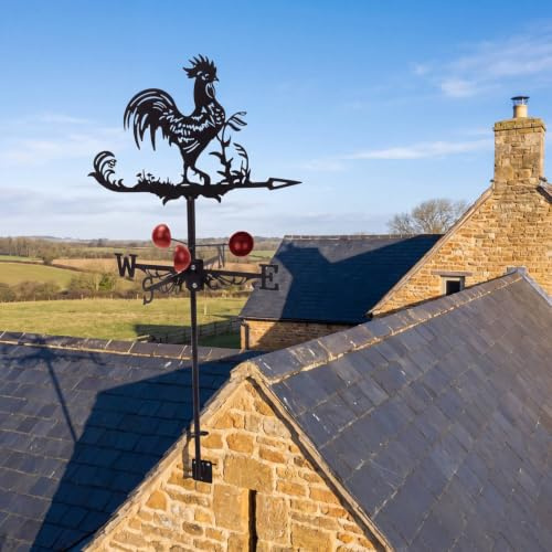 Stainless Steel Weather Vane, Weathervane for Outside | Wind Direction Indicator Metal Farm Scene Weathercock for Outdoor Garden Courtyard Farmhouse Sheds Roof Shack Yard Decoration