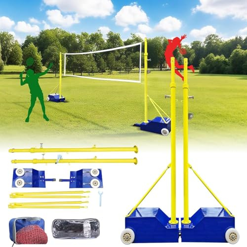 Rete da pallavolo da esterno con altezza regolabile e base stabile per giardino, erba e spiaggia