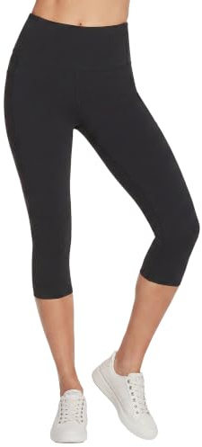 Skechers womens Go Walk High Waisted Capri Leggings, Bold Black, Large US