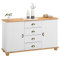 IDIMEX Sideboard Colmar, Flur Kommode Sideboard im Landhausstil mit 4 Schubkasten und 2 Türen, Kiefer massiv, weiß/braun lackiert