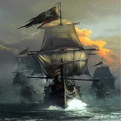 Puzzles 5000 Teile, Ballon Landschaft Rahmenpuzzle, Puzzle Spiel Geschenk, DIY Puzzle Würfel Piratenschiff auf dem Meer Impossible Puzzle, Geschenk Geschicklichkeitsspiel für die Ganze Familie