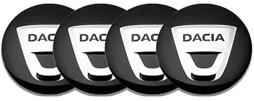 NANNUT 4 Uds Tapacubos de Coche, para Dacia Duster Logan Sandero Lodgy Stepway, 56mm, Tapas Centro Rueda Insignia Llantas A Prueba de Polvo, Tapacubos Impermeables, Accesorios Exterior,Bla-CK