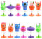 Wishstar 12 Stück Monster Springspielzeuge，Partygeschenke für Kinder，Springendes Monster，Monster Party Deko，Partygeschenke für Kinder, Spielzeug, Geburtstagsgeschenke（5 Farben）