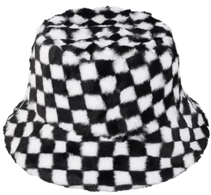 MILAKOO Chapeau de Seau Pelucheux Chapeau de Pêcheur Chaud d'hiver en Fourrure Synthétique pour Femmes Hommes Peluche Douce Chapeau de Pêcheur d'hiver Bucket Hat