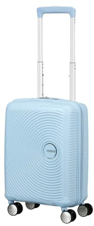 American Tourister Soundbox Mini - Kinderkoffer 47 x 32 x 21 cm, 22 L - Hartschalen-Handgepäcktrolley, geeignet f. d. meisten Flugges. inkl. EasyJet - Leichtgew. m. 4 Rollen, Blau (Pastel Blue)