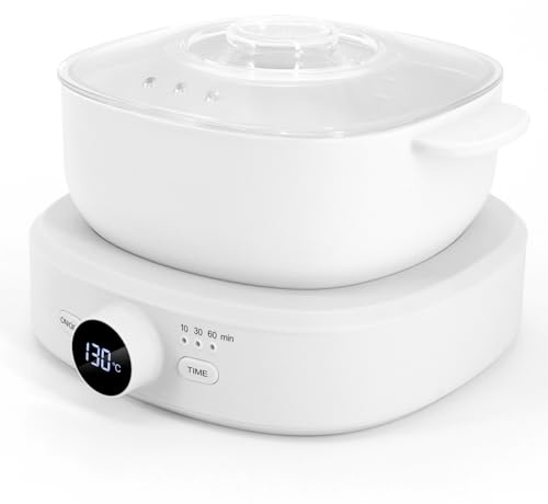 Chauffe Cire Epilation Professionnelle, Température Réglable Machine a Cire Epilation Appareil a Cire Chaude épilation Avec Temporisateur, Pour Toutes Les Perles De Cire Chaude (Blanc)