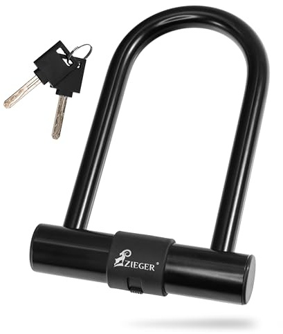 ZIEGER Fahrradschloss U 140 – Kompaktes Bügelschloss mit 12 mm Stahlbügel