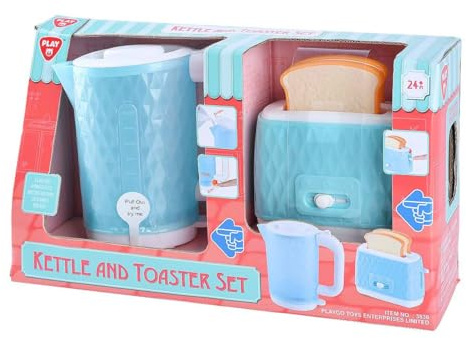 Play Toy Kettle and Toaster Set - Kitchen Toy 4-Piece