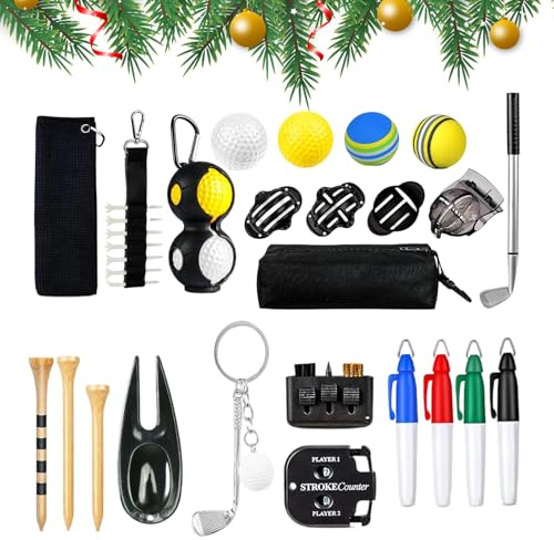 Adviento de golf de Navidad | Decoraciones deportivas de 24 días, calendario de cuenta regresiva de herramientas de entrenamiento de golf, para jugadores, coleccionistas, hombres, miembros del club