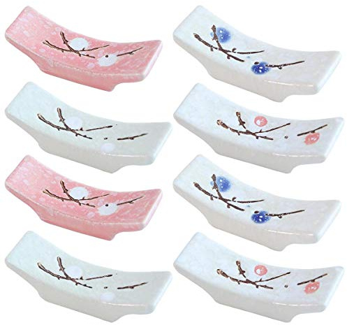 RoadLoo Chopstick Holder, 8Pcs Ceramic Chopstick Holders Tableware Spoon Holder Rest Knife and Fork Holder Cutlery Holder Stand Kitchen Accessory