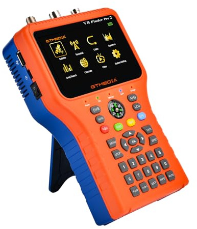GT Media V8 Finder Pro Satellite Finder Meter SAT Finder TV DVB-S2X/S2/S/T2/T/C Signal Receiver H.264 Digital Sat Detector Satellite Recognition for Adjusting Sat Dish