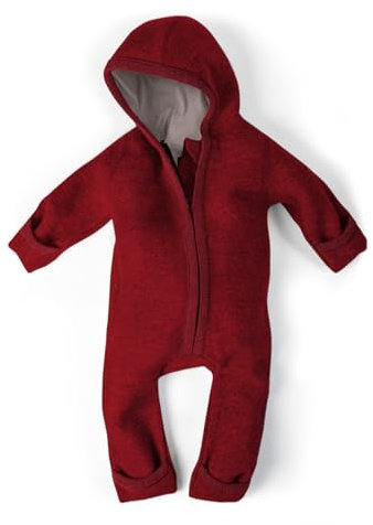 Ehrenkind® WALKOVERALL | Baby Wollwalk-Overalls aus Merino Schurwolle mit Reißverschluss | Walk Wolle Woll-Anzug für Kleinkind und Baby | Rot Gr. 98-104