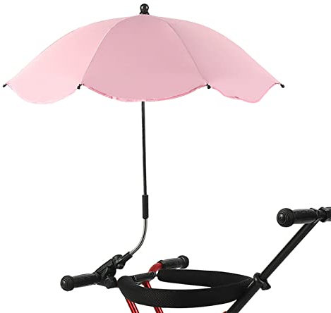 Sombrilla para Silla con Abrazadera, Sombrilla Ajustable Universal para Silla de Playa, Protección UV, Sombrilla para Silla de Patio, Silla de Playa, Cochecito, Silla Deportiva, Silla de Ruedas(Rosa)