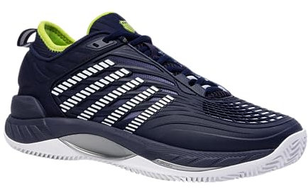 K-Swiss Performance Men's Hypercourt Supreme 2 Tennis Shoes, Peacoat/White/Lime Green, 8 UK