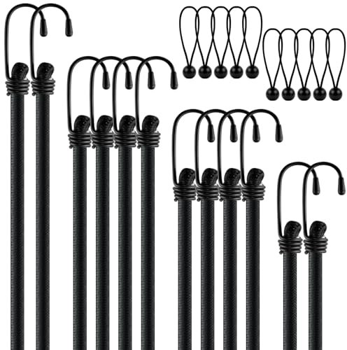 12er-Set Spanngummi mit Haken, Expander in 4 Längen, Wasserdicht Planenspanner mit Stark Spanngurte, Elastische Gepäckspanner, Expander mit Haken für Ladesicherungen(30cm60cm80cm100cm)