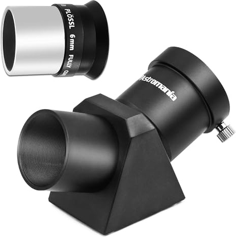 Astromania 1.25 6mm Plossl Telescope Eyepiece - Bundle with - 1.25 45-Degree Diagonal Prism