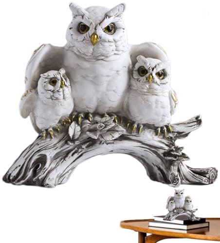 Wpsagek Decorazione da Giardino con Gufo, Figurine di Gufo Decorazioni per la casa - Decorazione della Statua del Gufo | Graziosa Decorazione per Esterni, Statua da Giardino, Scultura di Animali,
