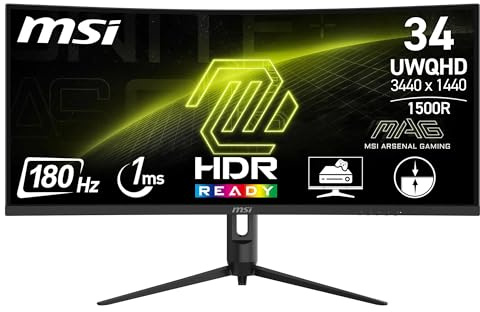 MSI Mag 342CQR E2 34 LED VA UltraWide QHD 180Hz Curva
