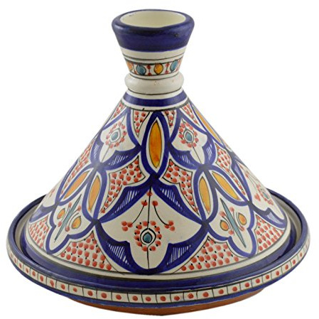 Moroccan Handmade Serving Tagine Exquisite Ceramic With Vivid colors Original 10 Inches in Diameter