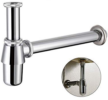 Classical Basin Bottle Trap Chrome Sink Bathroom Waste Pipe 1-1/4 inch Slip Inlet Drain Tube Kit