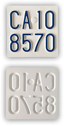 Targa Personalizzata Modello Moto dal 1963 al 1984- Targa d’epoca in Plastica con Lettere e Numeri in Rilievo, Made in Italy [Colorazione d'origine]