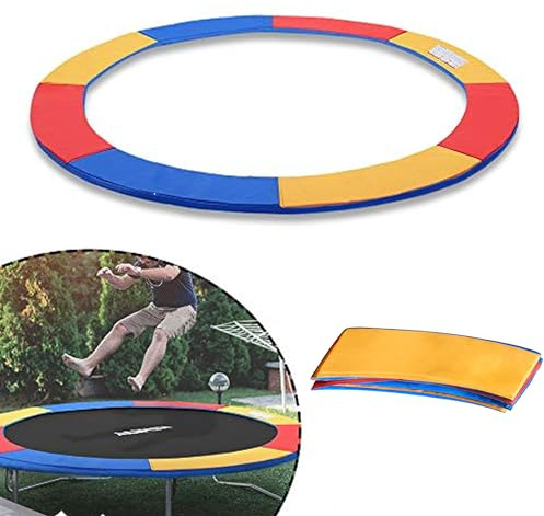LZQ kantskydd för studsmatta, fjäderskydd av PVC PE för studsmatta Ø 305 cm, kantskydd, säkerhetsmatta, UV-resistent, rivbeständigt tillbehör, 30 cm brett, trefärgad