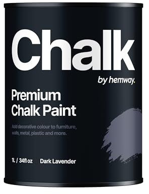 Chalk Paint Dark Lavender Purple Furniture Paint 1L, Matt Finish Shabby Chic, Chalk Furniture & Walls, Quick Dry & 1 Coat, Hemway
