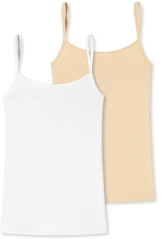 Uncover by Schiesser - Cotton - Spaghetti Top - 2er Pack (L Weiß/Sand)