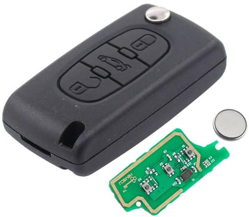 Doo Engy Schlüssel Fernbedienung Autoschlüssel 3 Tasten Sendeeinheit 433Mhz ID46 PCF7961 Chip mit elektronische Karte Transponder Gehäuse Fräsen Batterie für C2 C3 C5 207 CC 307 SW 308 407