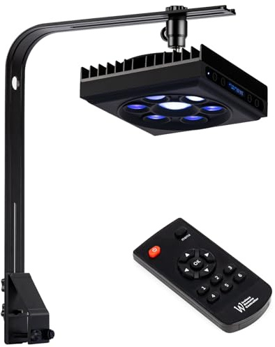 SMATFARM Aquarium Light-60 Watts Reef Light High Penetration Wide Coverage Sunrise Sunset Moonlight Saltwater Lights for Coral with Master Slave Group Control & Timer & Screen