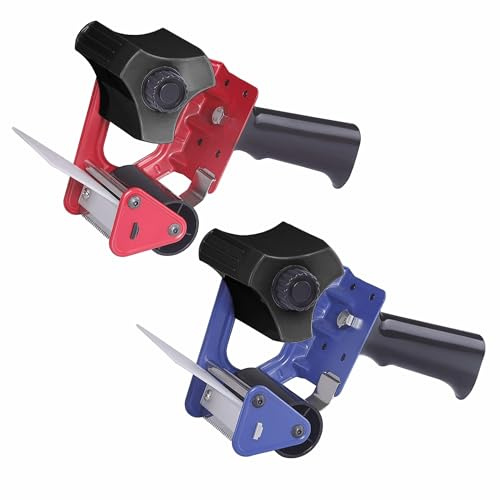 JMS we create smile 75mm Tape Dispenser 3 Heavy Duty Tapes Dispenser, Box Packaging Tape Gun with Steel Blade, Tape Roll Dispenser for Packing Boxes Moving House Essentials