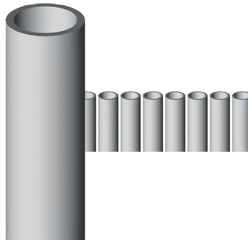 2 meter lång kabelränna, styv kabelkanal, för elektrisk växt, inomhus- och utomhusbruk, grå PVC, tillverkad i Italien (10, D16mm)
