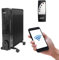AMOS 11-Fin 2500W Oil Filled Radiator Wi-Fi Smart App Enabled & Remote Control 3 Heat Settings Timer Digital Display, Black