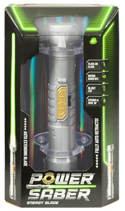 Power Saber Age 6+: Green | Auto Extending 30 LED Energy Blade | With Motion Based Light and Sound Effects | Recommended Ages 6+