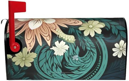 Housse de boîte aux lettres à motif floral complexe pour décoration de jardin et cour 53,3 x 45,7 cm