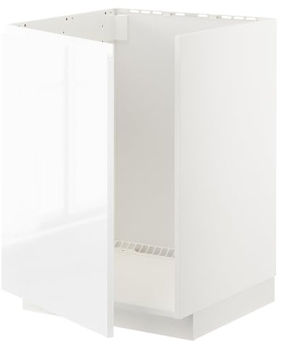 METOD mobile base per lavello, 60x60 cm, bianco/Voxtorp lucido/bianco
