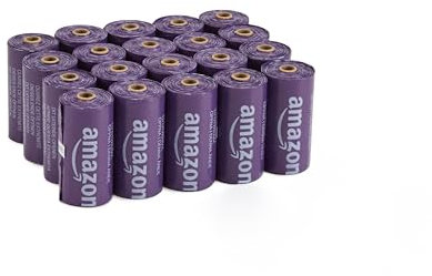 Amazon Basics Hundekotbeutel ohne Spender, Lavendel, 300 Stück (20 Packungen mit je 15 Beuteln)