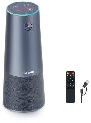 Nuroum C40 Videokonferenz-Webcam mit Mikrofon&Lautsprecher, CMOS Sensor/120° Ultraweitwinkel/Auto-Framing/5X Zoom, Videokonferenzsystem mit Fernbedienung für Zoom/Teams, PC/Laptop/Desktop