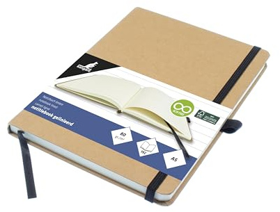 Kangaro Notizbuch A5 Kraft liniert HC 96 blatt 80 Gramm