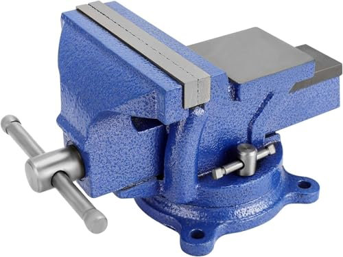 CROWNSHOP Bench Vice for Workbench Bench Vise with 360 Degrees Swiveling Table Vice Base Cast Iron Workshop Vise for Workshop Factory (5 Inch)