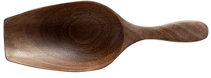 jiyaohui - Cuchara de grano de café de madera, pala de nogal negro, cuchara de grano de café de madera entera, pala de té, pala de madera
