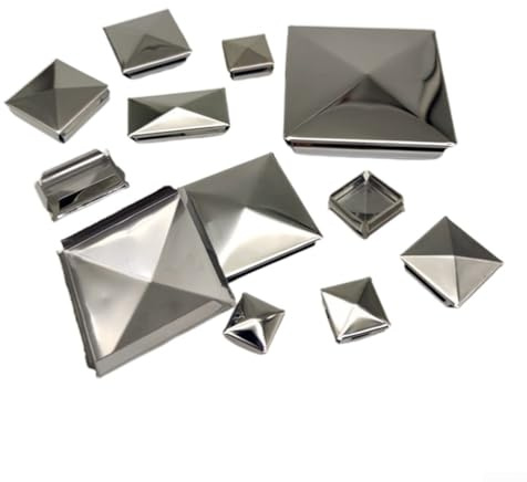 Tapa de poste de pirámide de acero inoxidable para una mayor protección contra la humedad galvanizada (10 unidades de 100 mm)